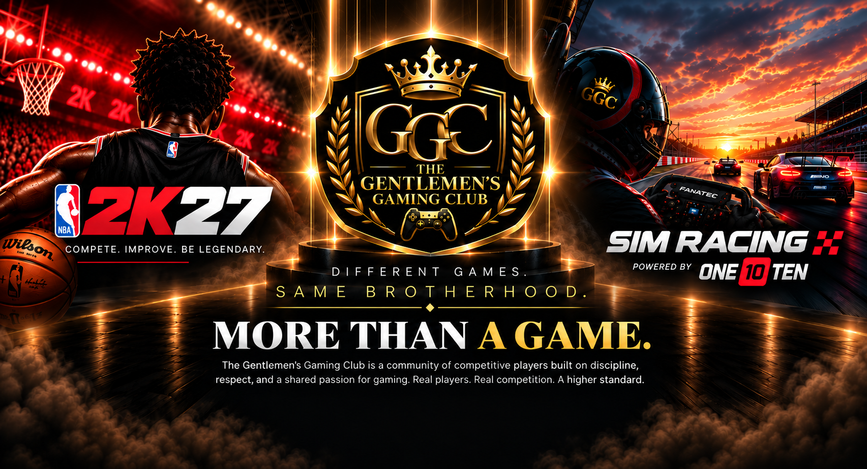 GGC competitive gaming club featuring NBA 2K27 and Sim Racing powered by One10Ten